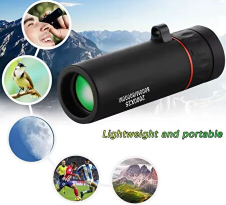 Çocuklar için Eğitici 2 li set -Işıklı Minİ Cep Boy Zoomlu El Mikroskop Seti + 2000x25 Mini El Dürbünü (Başlangıç Seti)