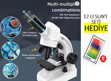 900-60 Teleskop Alana+1600x Mobil Mikroskop HEDİYE( Telefon tutuculu led ışıklı Ayrıca 12 örnek slaytlı Mikroskop Seti) (Profesyonel 675 Kat Yakınlaştırmalı Mars,Venüs,Jupiter,Satürn,Merkür,Ay Uzay, Gezegen gözlemi teleskobu)