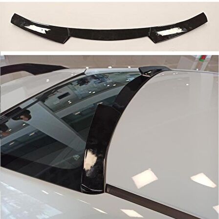 Oled Garaj Honda Civic FC5 İçin Uyumlu V Style Cam Üstü Spoiler Piano Black