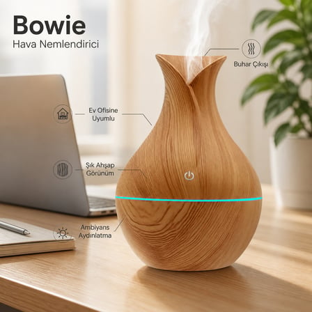 Bowie Ambiyans Aydınlatmalı Hava Nemlendirici Buhar Makinesi Çalışma Odası için
