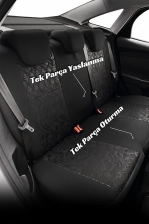 Gof Serisi Universal Oto Koltuk Kılıfı Tam Set (Siyah Kırmızı Şeritli)