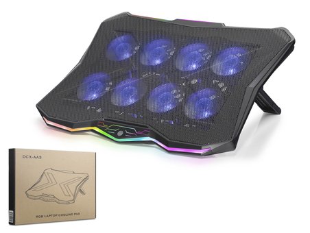 Evimdeyokyok DCXAA3 Notebook Soğutucu Siyah 8 Fan Rgb 13-17.3 İnç