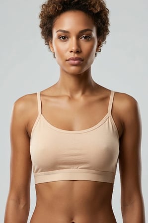 İnce İp Askılı Çıkarılabilir Pedli Pamuk Bralette Büstiyer Crop