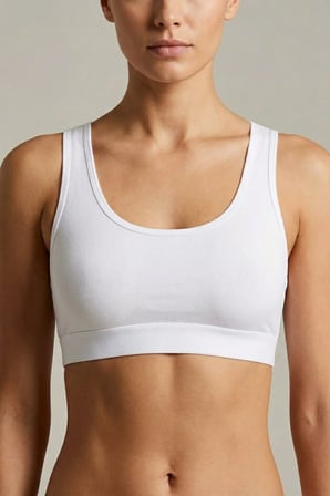 Kadın Geniş Askılı Pedli Pamuklu Toparlayıcı Büstiyer Crop Günlük
