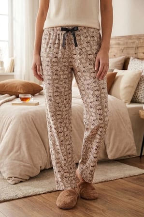 Kadın Büyük Beden Sandy Kumaş Pijama Altı Battal Boy Rahat Kesim