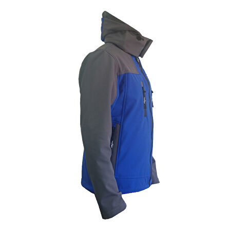 Lemigo Softshell Kapşonlu Mavi-Gri Mont S