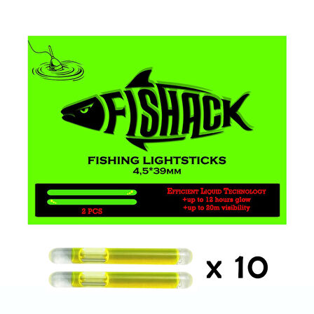 Fishack Jel Balıkçı Fosfor Çiftli 45*39mm 10’lu