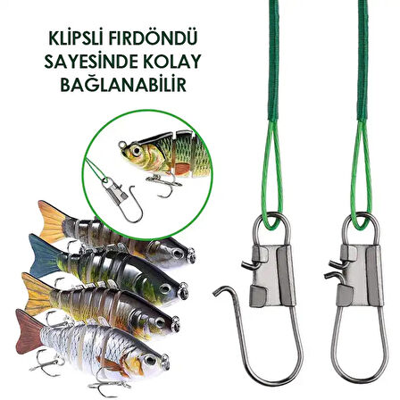 Fishack Klipsli Fırdöndülü Çelik Tel 6’lı