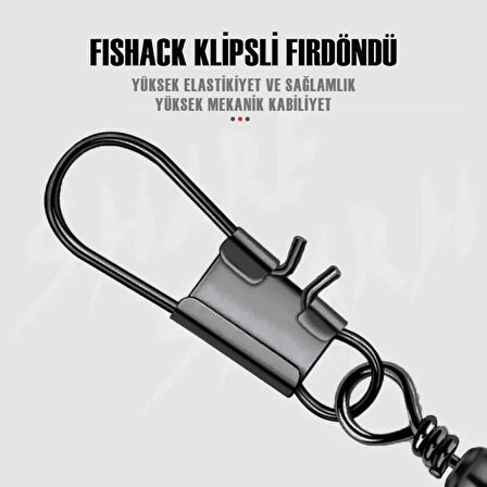 Fishack Paslanmaz Klipsli Fırdöndü Füme No: 4 12’li