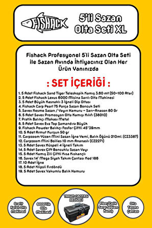 Fishack 5'li Sazan Olta Seti XL - 3.60MT/50-100GR