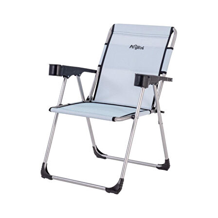 4 Adet Katlanabilir Kamp Sandalyesi ve Masa Seti - Rock - Turkuaz (A-01) - Bardaklıklı - 140 KG Taşıma