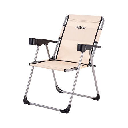 4 Adet Katlanabilir Kamp Sandalyesi ve Masa Seti - Rock - Kapadokya (A-18) - Bardaklıklı - 140 KG Taşıma