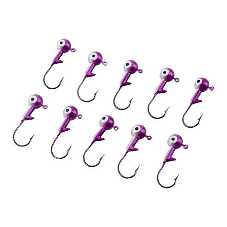 Jighead - Zoka - Kurşunlu Olta İğnesi - (XH-A 02) - Mor Beyaz - 7 Gr - 10 Adet