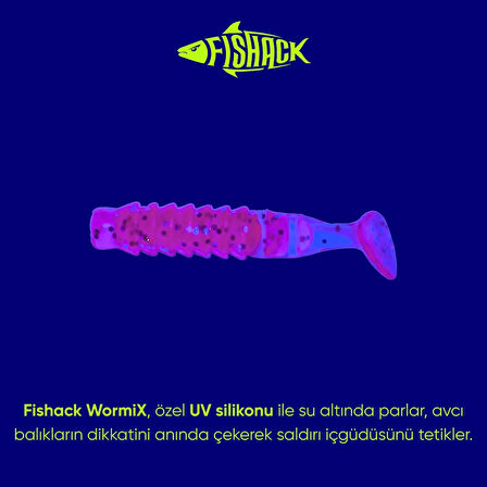 Silikon Kurt Yem - 1,5g 45mm - Fishack - 10 Adet - UV Silikon - Pembe - Karides Kokulu