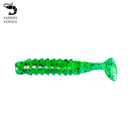 Silikon Kurt Yem - 1,5g 45mm - Fishack - 10 Adet - Yeşil - Karides Kokulu
