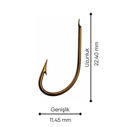 Olta İğnesi - Crown - 17104 - Bronz - No: 1  (50'li Paket)