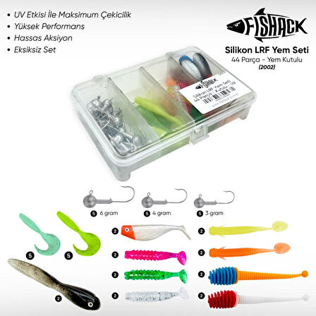 Silikon LRF Yem Seti - 44 Parça - Yem Kutulu - Fishack (2002)