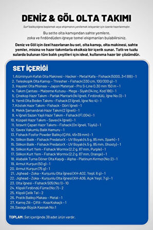 Deniz Ve Göl Profesyonel Olta Takımı Seti 2 (Metal 5000'lik Makine + 330cm 100-300g Atarlı Kamış)