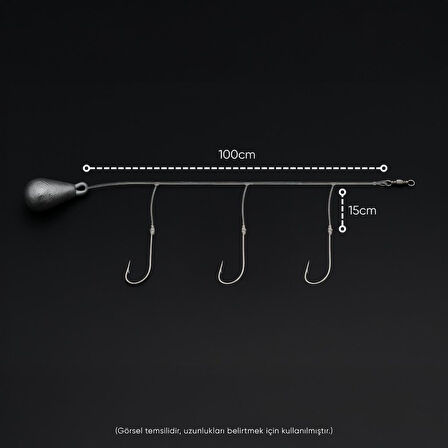 3 İğneli Kurşunlu Beden Takımı - Dip Beden Oltası - Fırdöndülü - 10 gr - 5 Adet