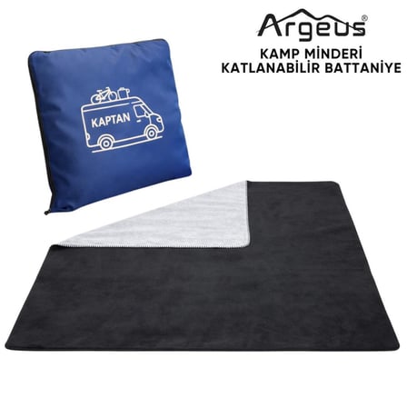 Kamp Minderi & Katlanabilir Polar Kamp Battaniyesi - Argeus - TV Battaniye - Acil Durum Battaniyesi - 200*180cm