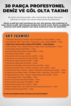 30 Parça Deniz ve Göl Profesyonel Olta Takımı Seti - 330cm Kamış 100-300GR