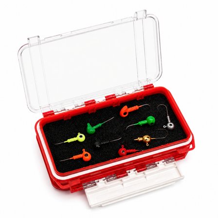 LRF Spin Jig - Jighead Kutusu - Çift Taraflı Malzeme Kutusu - Contalı - Kırmızı