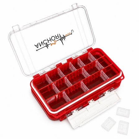 LRF Spin Jig - Jighead Kutusu - Çift Taraflı Malzeme Kutusu - Contalı - Kırmızı