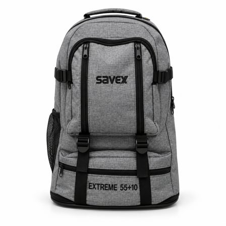 Profesyonel Körüklü Sırt Çantası - Savex - 55+10 LT - Gri