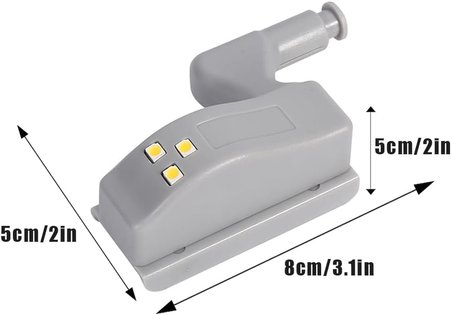 Menteşe LED sensörlü ışık, menteşeli ışık, gece lambası, sensörlü lamba, evrensel dolap menteşeleri, dolaplar, yatak odası, mutfak dolabı, oturma odası, elbise dolabı, ev, mutfak için, 10 adet