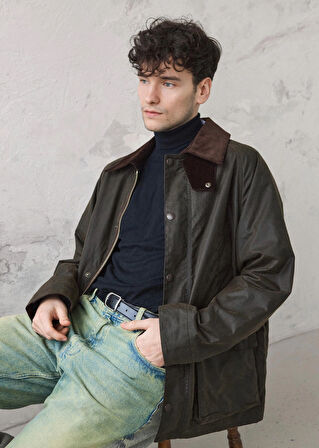 Stuf&Co  /Barn Yağlı Ceket Olive / Barn Wax Jacket/  Barn Waxed Cotton Jacket  
