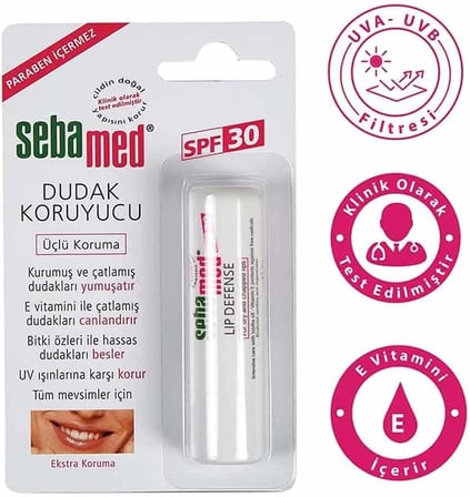 Kurumuş Çatlamış ve Hassas Dudaklar - Yoğun Nemlendiricili Lipbalm - Dudak Bakım Kremi 30 SPF 4,8 gr