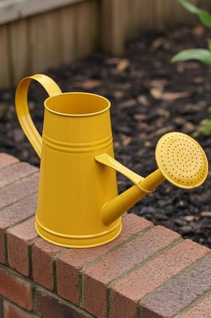 Stella 3 Litre Metal Çiçek Bahçe Sulama Kabı – Modern Dekoratif Çok Amaçlı Sulak (Sarı)
