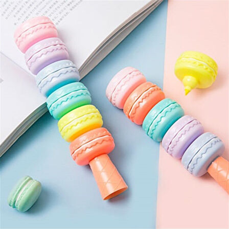 Mini 6 adet Macaron fosforlu boya kalemi