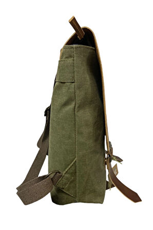 Vintage Kanvas Su Geçirmez Design Unisex Laptop Bölmeli Gezi Okul Seyahat Kamp Sırt Çantası 29x35cm