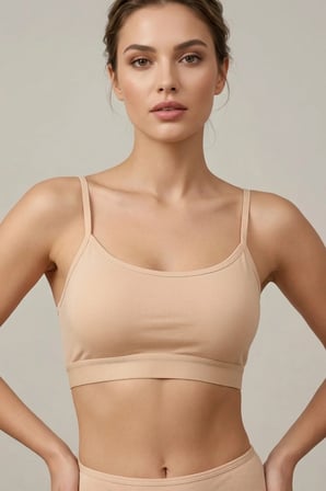 İnce İp Askılı Çıkarılabilir Pedli Pamuk Bralette Büstiyer Crop