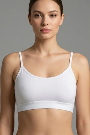 Kadın İnce İp Askılı Pedli Pamuklu Büstiyer Crop Bralette