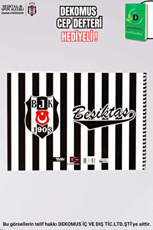 "DEKOMUS CEP DEFTERİ HEDİYELİ" LİSANSLI BEŞİKTAŞ RESİM DEFTERİ