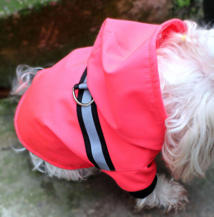 Su Geçirmez Pembe Köpek Yağmurluğu
