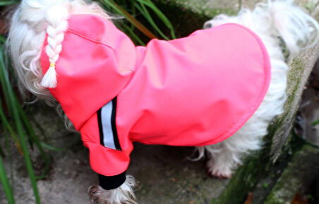 Su Geçirmez Pembe Köpek Yağmurluğu