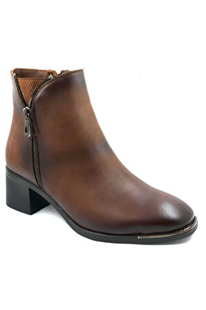 572291 Taba 5 Cm Fermuarlı Kadın Bot