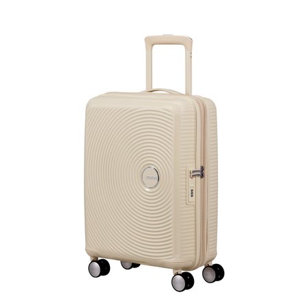 american tourister soundbox krem 55/20 körüklü kabin boy sert valiz