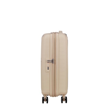 american tourister soundbox krem 55/20 körüklü kabin boy sert valiz