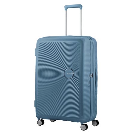 American Tourister Mavi Soundbox - Körüklü 77 cm Büyük Sert Valiz