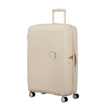 american tourister soundbox krem 77/28 körüklü büyük boy sert valiz