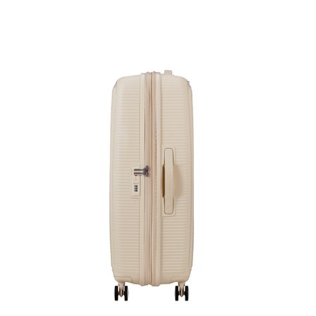 american tourister soundbox krem 77/28 körüklü büyük boy sert valiz