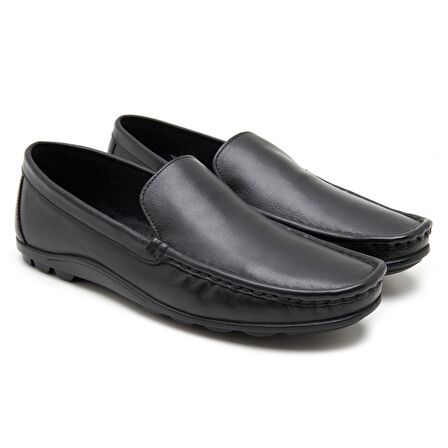 Costner Siyah Erkek Deri Loafer