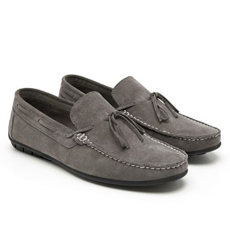 Daron Gri Erkek Süet Loafer