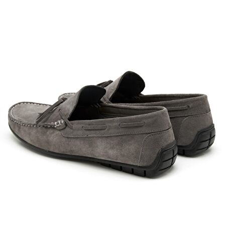 Daron Gri Erkek Süet Loafer
