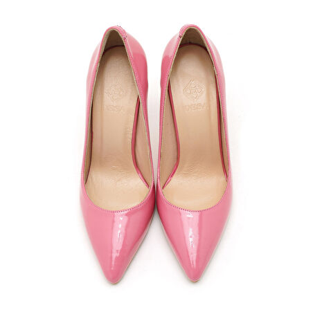 Amada Pembe Kadın Rugan Deri Stiletto