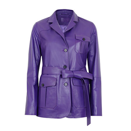 Aloha Mor Kadın Deri Ceket